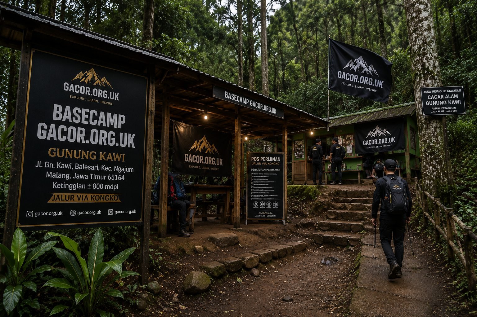 Basecamp Gacor.org.uk di Gunung Kawi, Malang, Jawa Timur, Indonesia